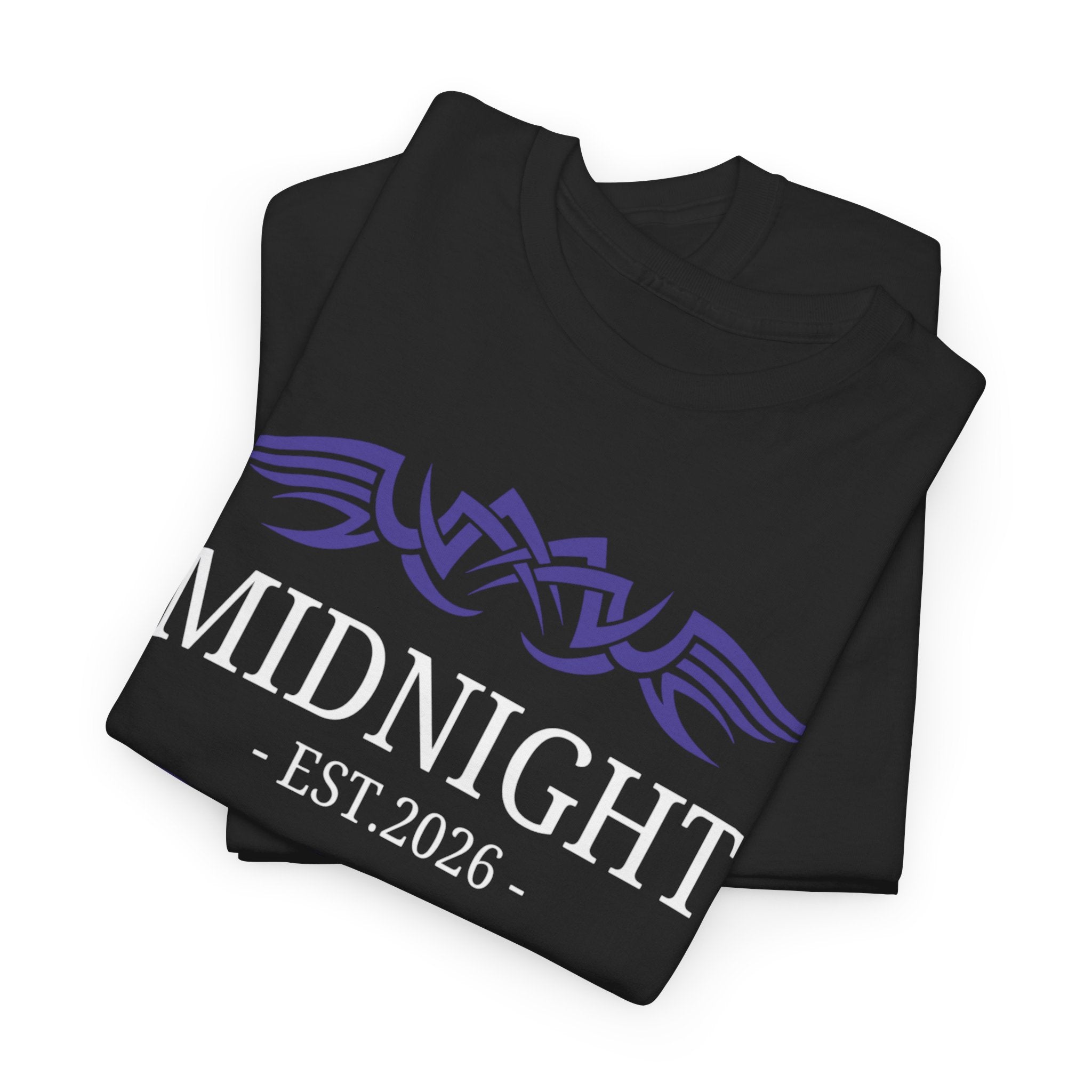 Midnight EST. 2026 T-Shirt | Gothic Wings Graphic Tee, Black