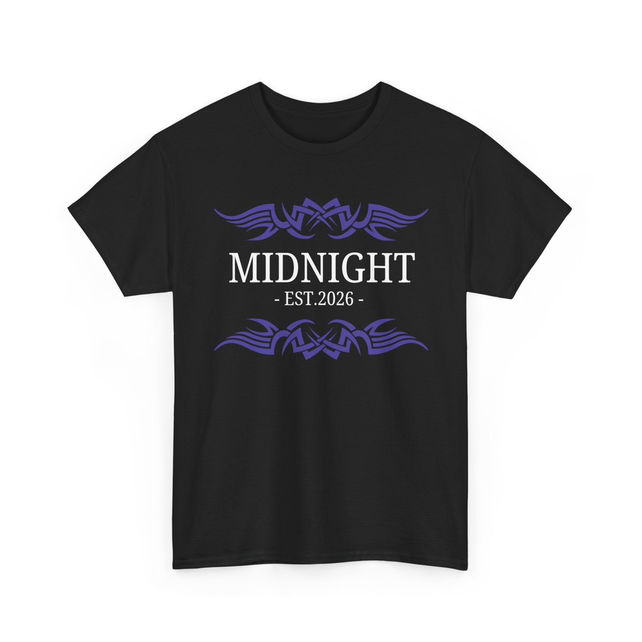 Midnight EST. 2026 T-Shirt | Gothic Wings Graphic Tee, Black