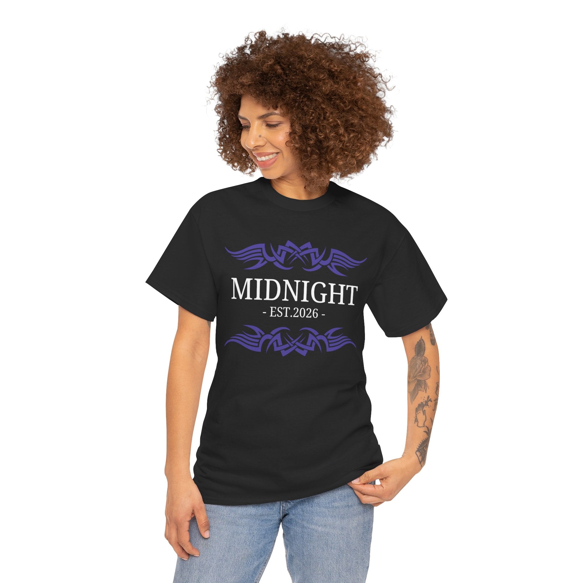 Midnight EST. 2026 T-Shirt | Gothic Wings Graphic Tee, Black